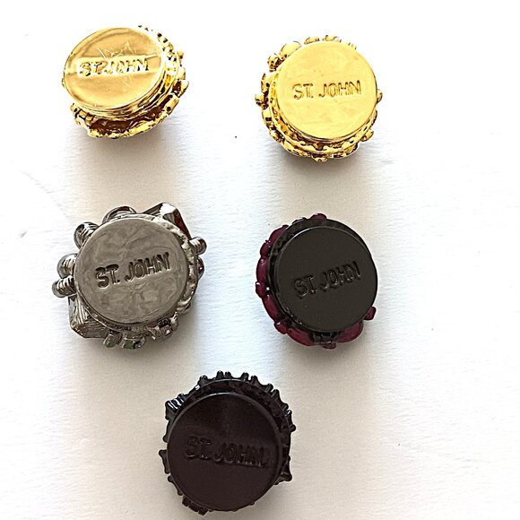 St John Magnetic Rhinestone Replacement Button Cover Lot of 5 NEW - Picture 3 of 3